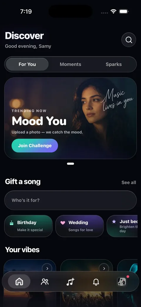 NabadAi app screen playing a mountain dabke song